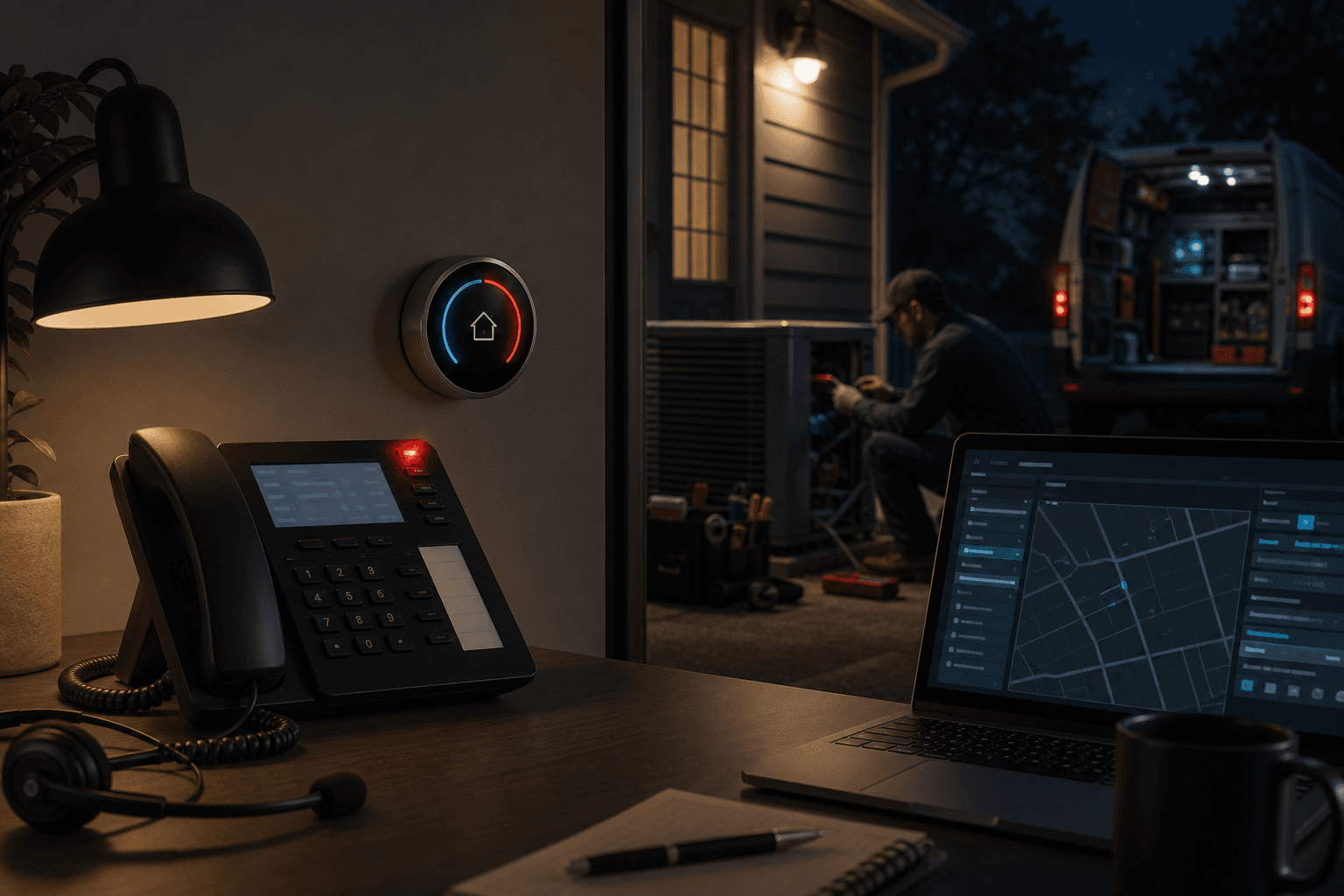 after hours HVAC answering service workflow example for small businesses