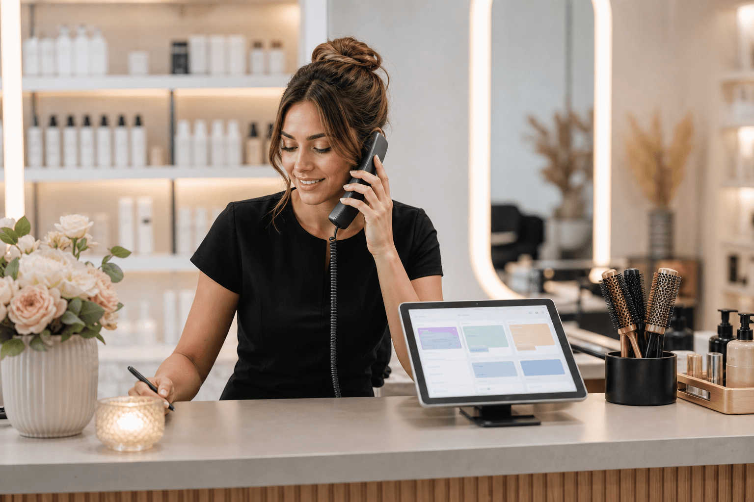 AI receptionist for salons and spas with appointment booking