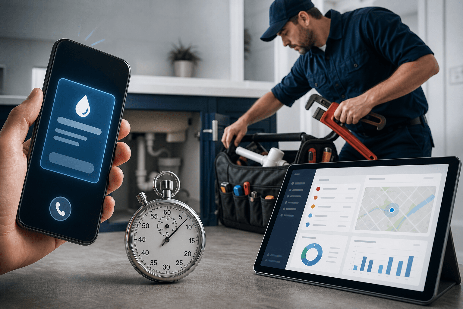 plumber lead response workflow example for small businesses