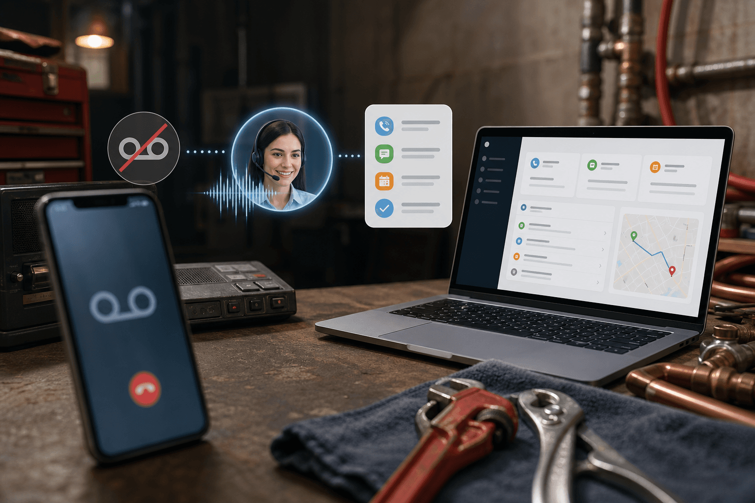 plumbing voicemail alternative workflow example for small businesses