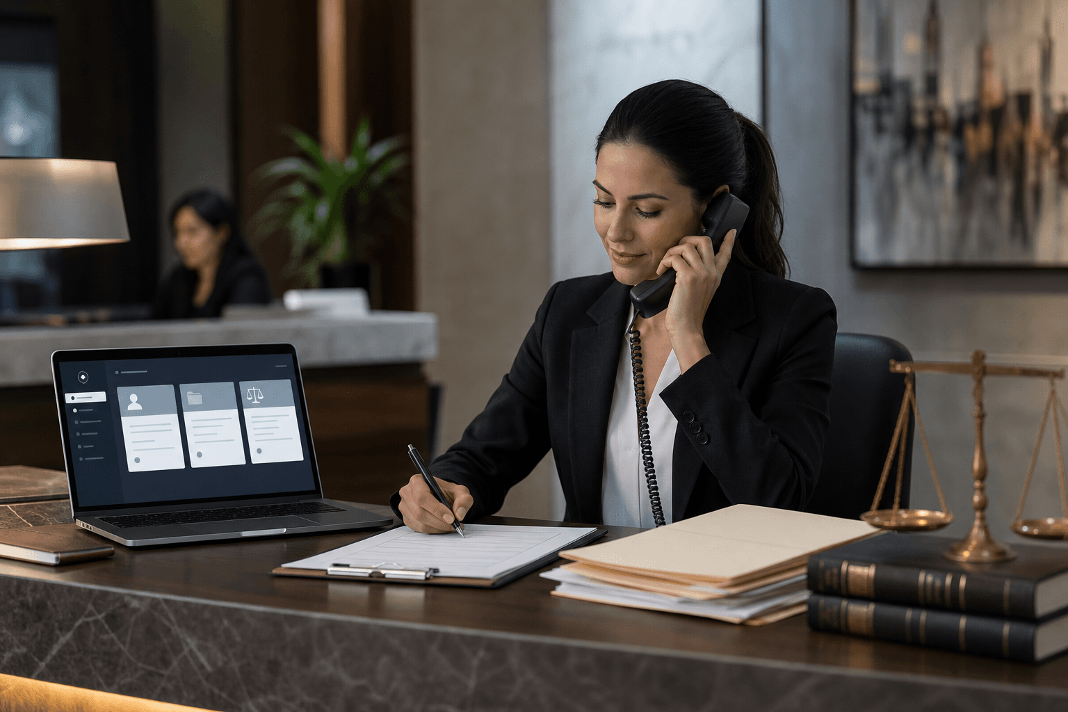 AI receptionist for law firms with conflict-aware client intake
