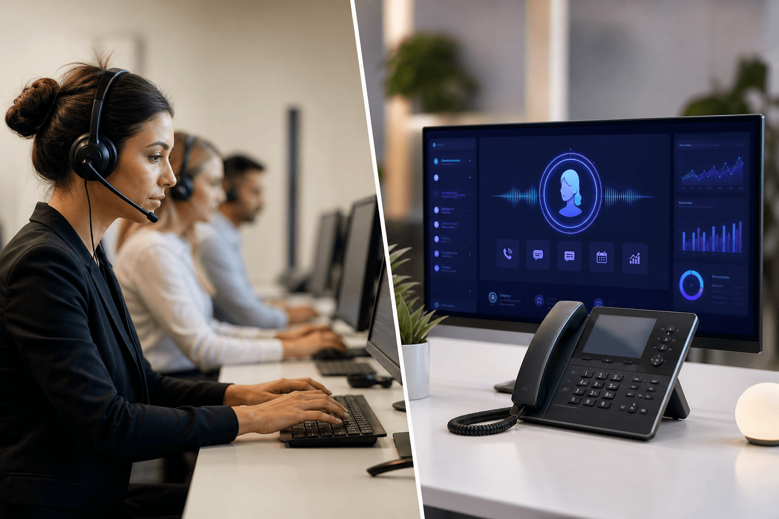 Answering service vs AI receptionist side-by-side comparison